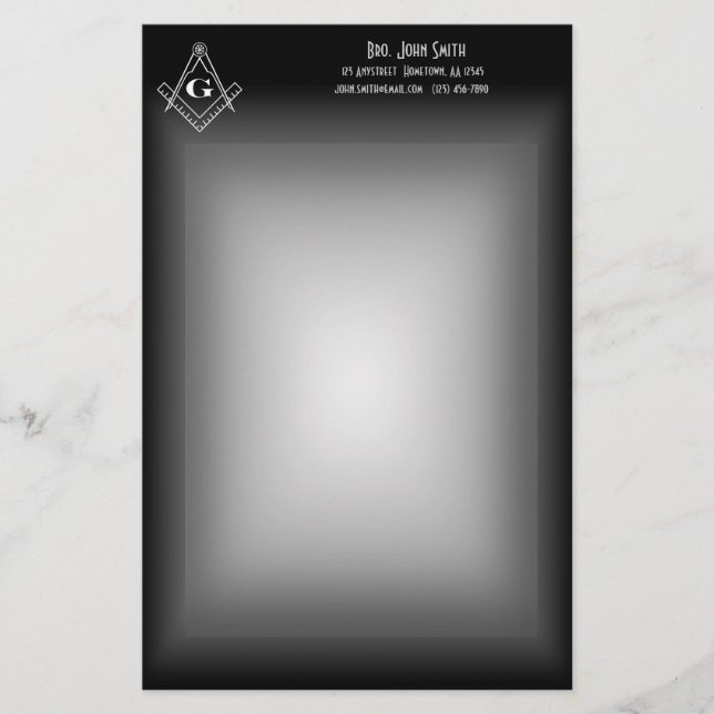 Artigos de papelaria maçónicos (Frente)