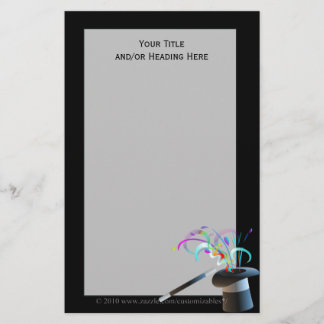 Artigos de papelaria mágicos do chapéu alto