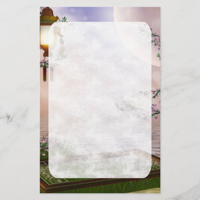 Artigos de papelaria orientais da flor de (Frente)