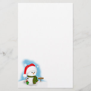 Artigos de papelaria pequenos do boneco de neve