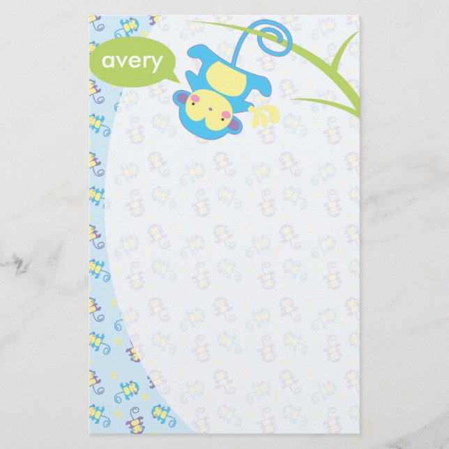 Artigos de papelaria personalizados macaco de Lil (Frente)