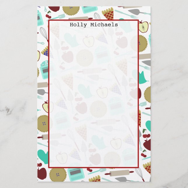 Artigos de papelaria temáticos da torta (Frente)