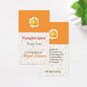 Artisan Bath & Body Label Pumpkin Spice Etiqueta