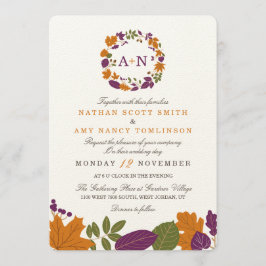 Artisan Cream Fall Wreath Casamentos Convites