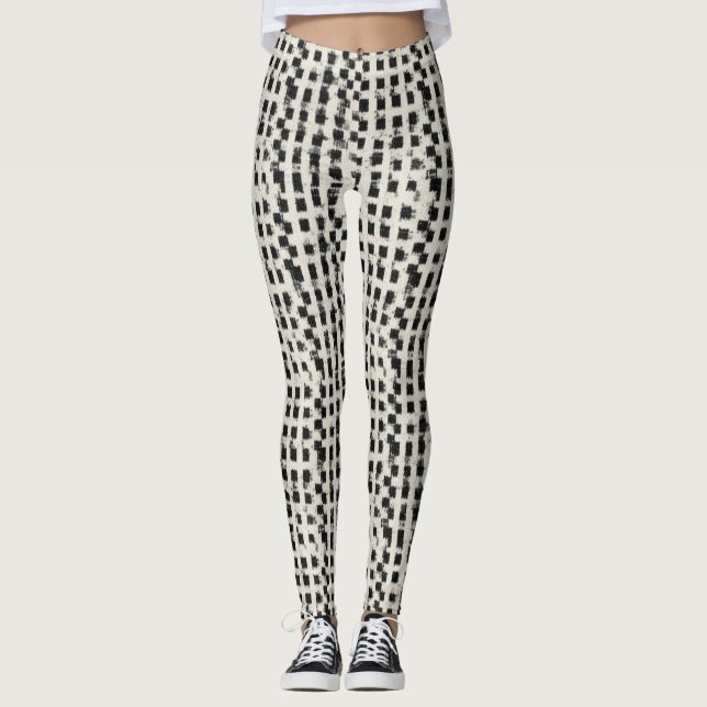 Artisanal Micro-Checkered  Leggings  (Frente)