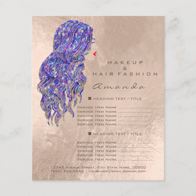 Artista Bela Makeup Salon Lash Flyer Sereia Pear (Frente)