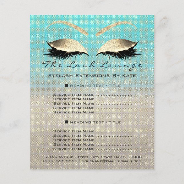 Artista Beleza Salon Blue Glitter Flyer Ivor (Frente)