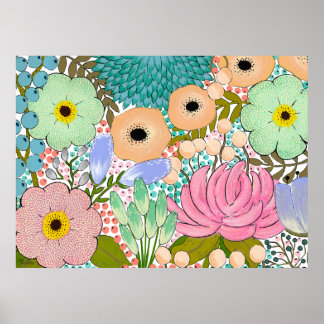 Artista Botânico Floral Impressão Impressão