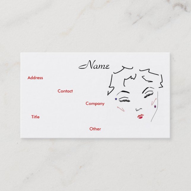 Artista de maquilhagem Diva V Cartão de visita (Frente)