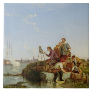 Artista em seus armação e transporte além, 1894