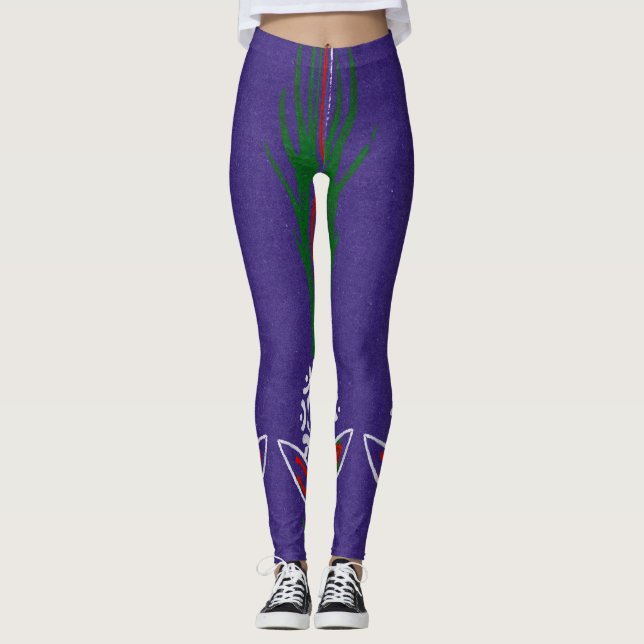 ARTISTA JAPONÊS KORIN BLUE IMPRESSO LEGGING (Frente)