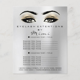 Artista Makeup Beaust Salon Lashes Flyer Silver Lu