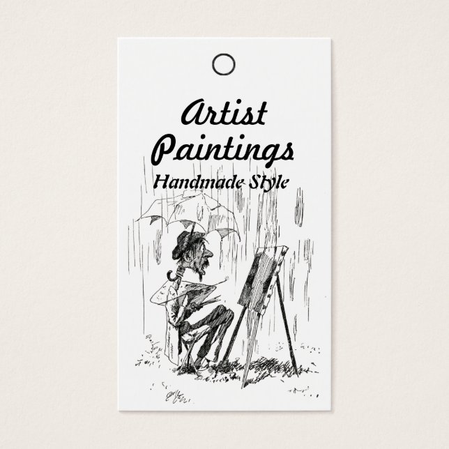 Artista na Etiqueta de Produto Preço de Chuva (Frente)