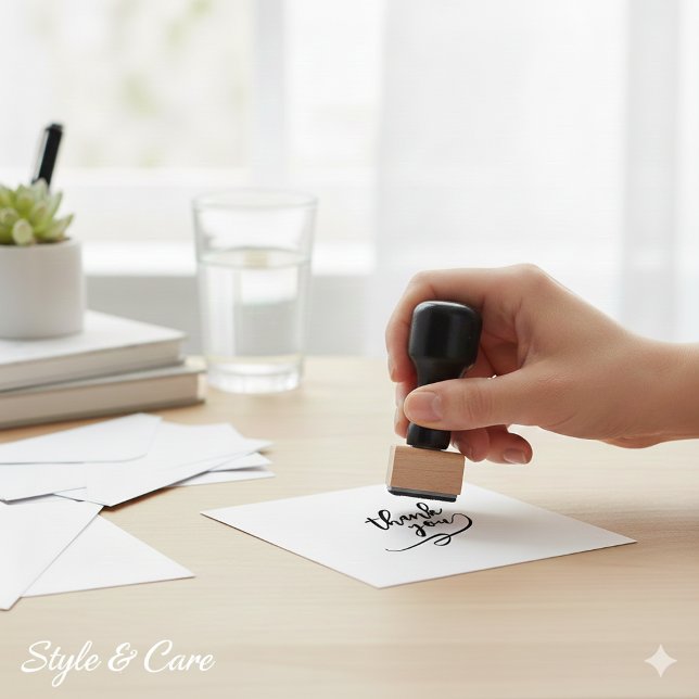 Artista Obrigado Carimbo de Borracha em 1 Polegada (Artistic Thank You Rubber Stamp in 1 Inch Size)