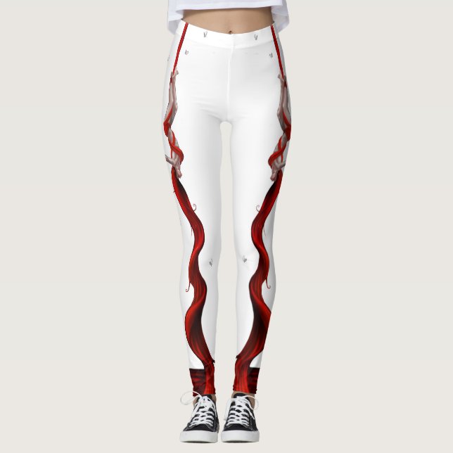 Artista Red Silks Yoga Leggings (ambas as pernas) (Frente)