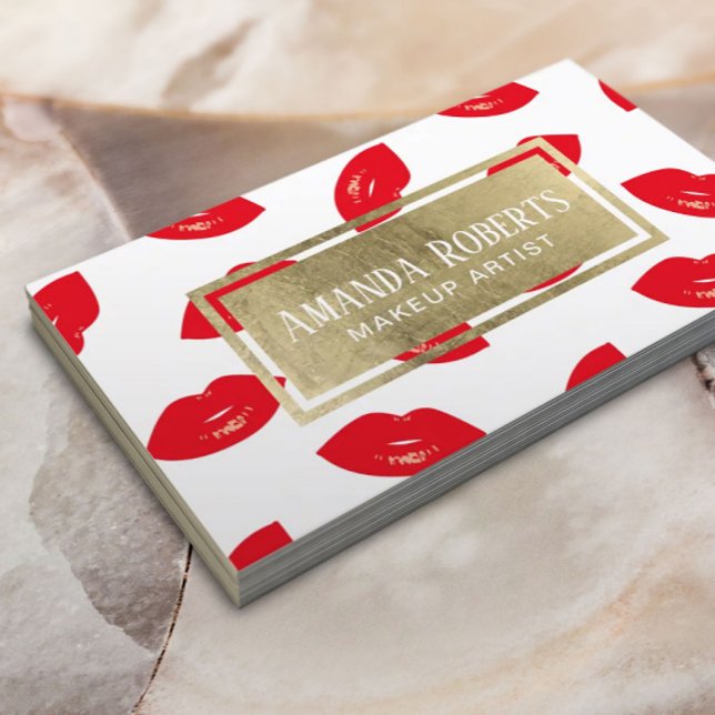 Artista Vermelho Lábios Dourados Etiqueta Bela Sal (Criador carregado)