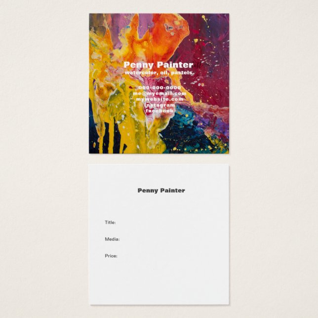 ARTISTAS DE HEMORRAGIA DE CHEIO QUADRADOS E CARTÕE (Frente & Verso)