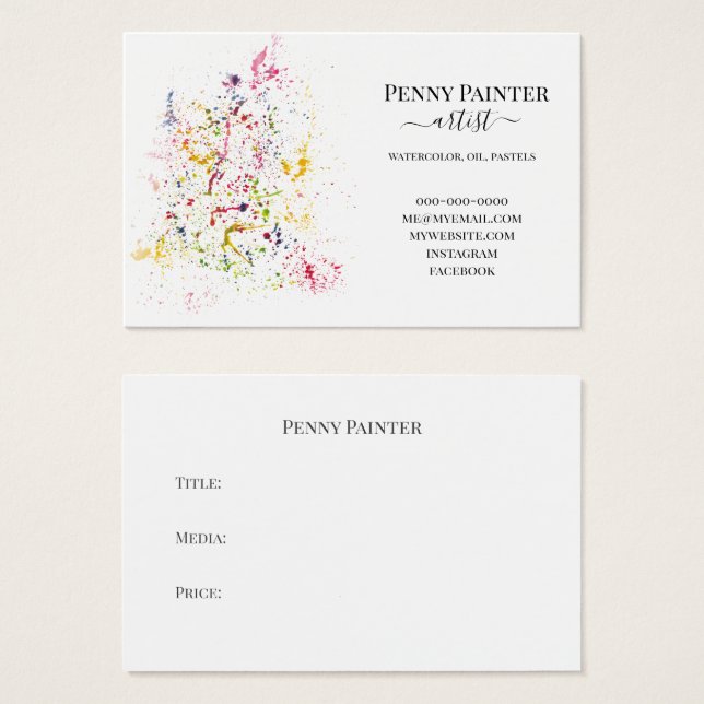 ARTISTAS EMPRESARIAIS E CARTÕES DE TÍTULO (Frente & Verso)