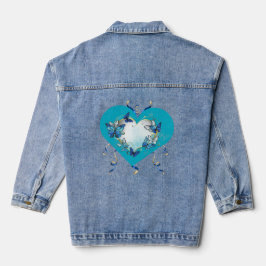 Artistic Butterfly Heart Denim Jacket