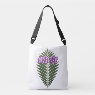 Artistic Leaf Design All-Over Print Crossbody Tote