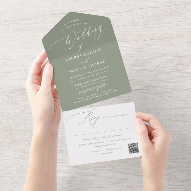 ArtsApp Calliografia Moderna Sage Casamento Verde (Aba destacável)