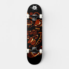 Artsy Black Orange Skateboard
