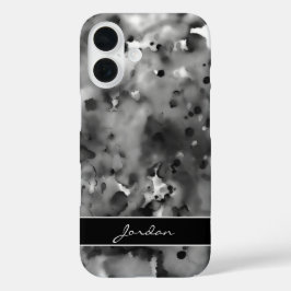 Artsy Black Watercolor Paint Splatters com Nome
