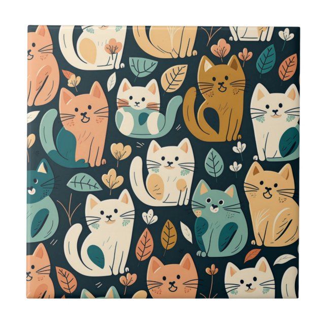 Artsy Cat Pattern Cute (Frente)