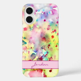 Artsy Colorful Watercolor Paint Splatters com Nome