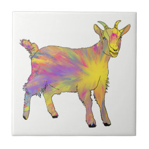 Artsy Goat Engraçado Arte Animal Colorida