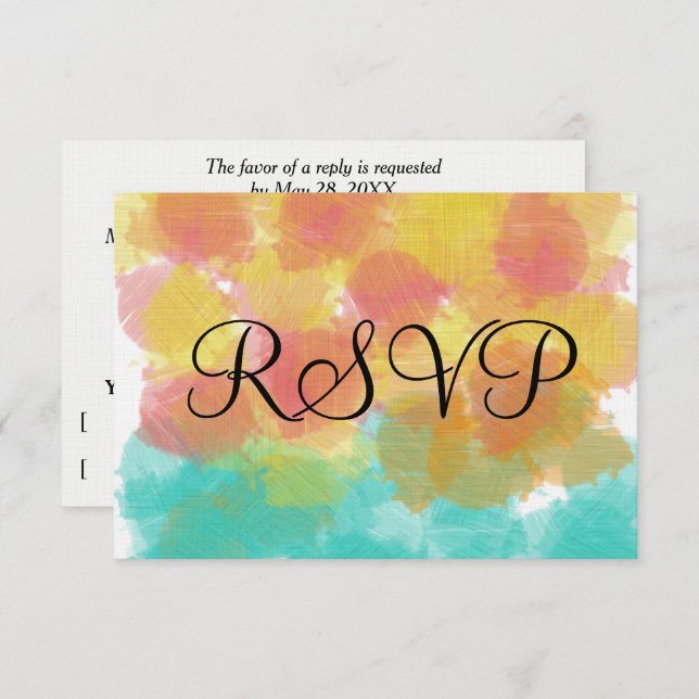 Artsy Gouache RSVP Watercolor (Frente/Verso)