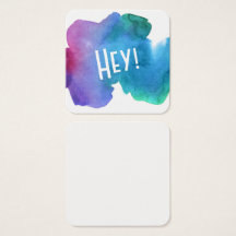 Artsy Multicolor Watercolor com "Ei!" Notas