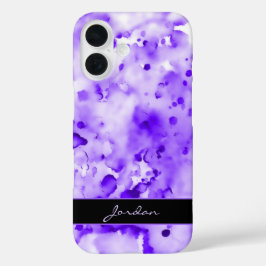 Artsy Purple Watercolor Paint Splatters com Nome