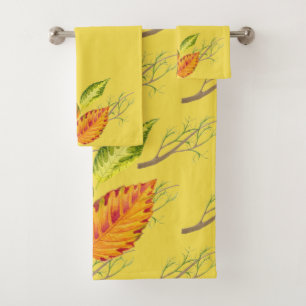 Arty Autumn em um Conjunto de Toalhas de Banheiro