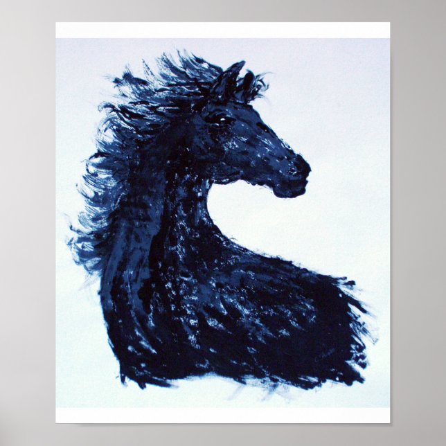 Arty Black Horse Poster (Frente)