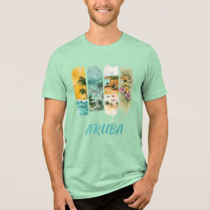 aruba com flores pastéis em pincelada
