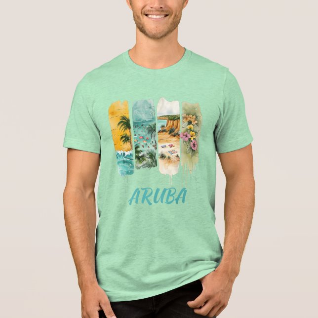 aruba com flores pastéis em pincelada (Frente)
