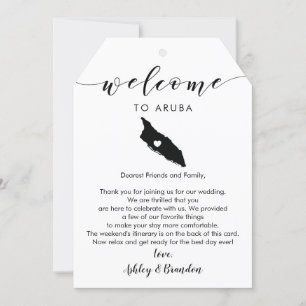 Aruba Wedding Tag, Letra Itinerária