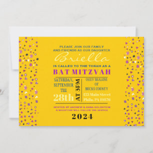 Árvore Abstrata da Vida Convite Bat Mitzvah Dourad
