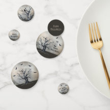 Árvore Assustadora de Halloween com Corvo e Morceg