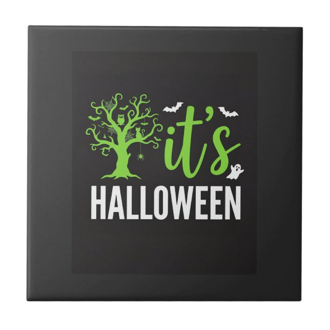 Árvore Assustadora do Halloween Morcegos Vetor Des (Frente)