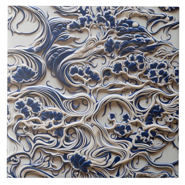 Árvore Azul e Branca 3D, Formas Invisíveis, Orgâni (Frente)