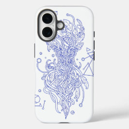 Árvore Celeste Azul da Linha da Vida Arte: Geométr