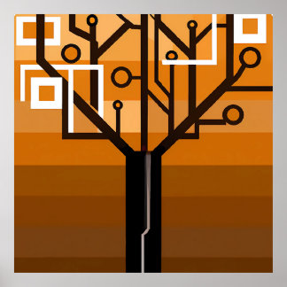 Árvore colorida digital poster de arte AI