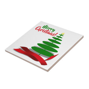 Árvore com Fita Vermelha Natal