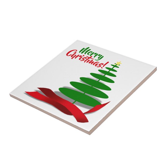 Árvore com Fita Vermelha Natal (Lateral)