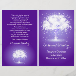 Árvore com luzes cintilantes programa de casamento