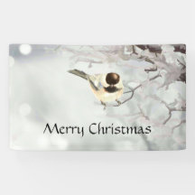Árvore Congelada de Inverno Chickadee Personalizad