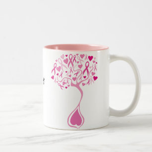 Árvore cor-de-rosa personalizada da caneca do