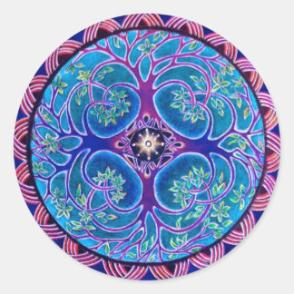 Árvore crescente da etiqueta da mandala da vida